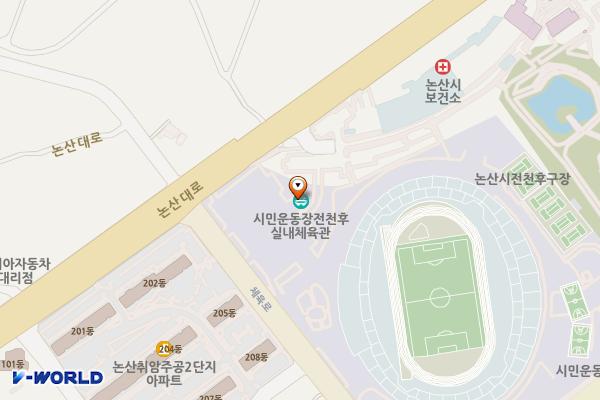 공설운동장(하) 위치 지도 — 충청남도 논산시 체육로 110