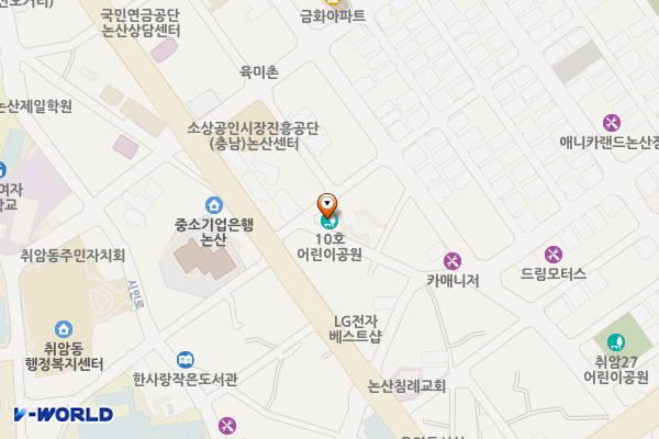 10호 공원 위치 지도 — 충청남도 논산시 중앙로398번길 4-3