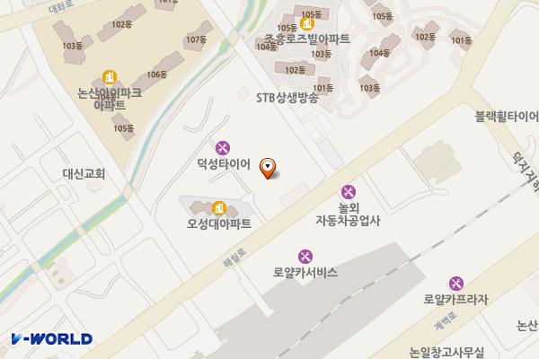 시내버스터미널 위치 지도 — 충청남도 논산시 화지동 24-33