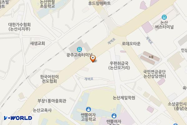 오거리시민공원 위치 지도 — 충청남도 논산시 취암동 621-59