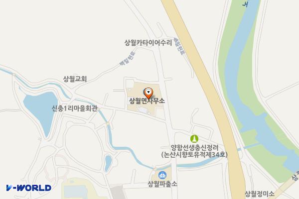 상월면사무소 화장실 위치 지도 — 충청남도 논산시 상월면 백일헌로 1049