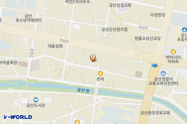 리치베로니마트 위치 지도 — 충청남도 금산군 금산읍 아인길 45