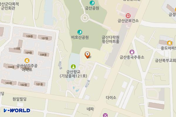 기적의도서관 위치 지도 — 충청남도 금산군 금산읍 상리24번지