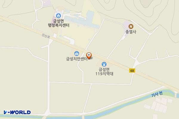 금성우체국 위치 지도 — 충청남도 금산군 금성면 양전리127번지 5호