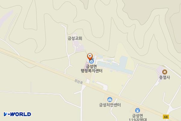 금성면사무소 위치 지도 — 충청남도 금산군 금성면 양전리157번지 5호