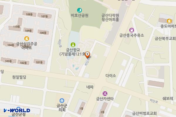 농협금산군지부 위치 지도 — 충청남도 금산군 금산읍 상리380번지 1호