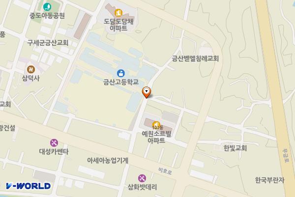 이슬공원 위치 지도 — 충청남도 금산군 금산읍 중도리