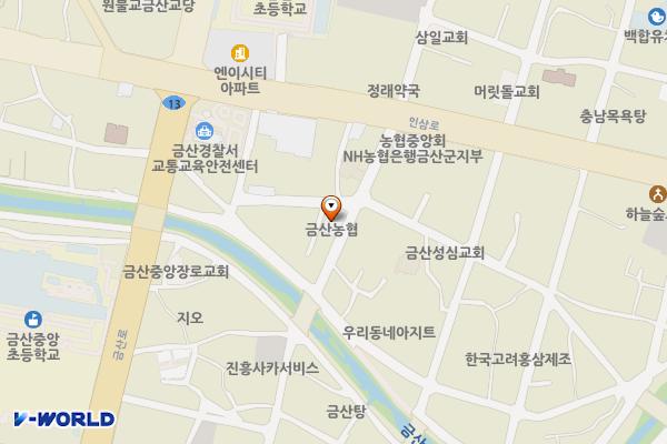 금산농협본점 위치 지도 — 충청남도 금산군 금산읍 상리497번지 2호