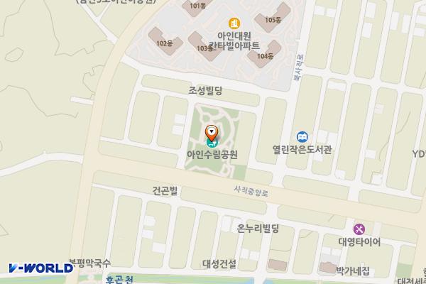 수림공원 위치 지도 — 충청남도 금산군 금산읍 아인리637번지