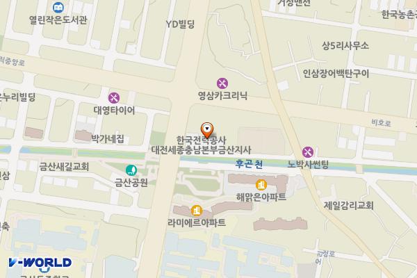 한국전력공사 위치 지도 — 충청남도 금산군 군북면 두두리198번지 5호