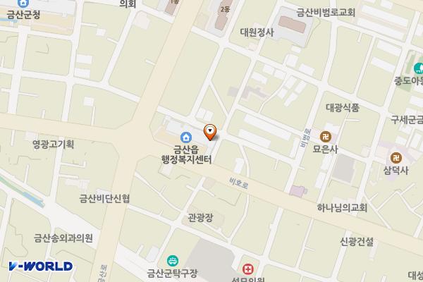 금산읍사무소 위치 지도 — 충청남도 금산군 금산읍 비호로 69