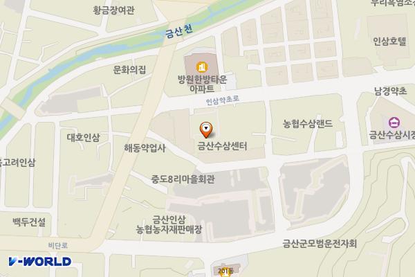 수삼센타 위치 지도 — 충청남도 금산군 금산읍 중도리24번지