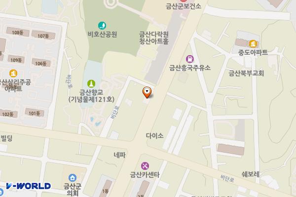 시내버스터미널 위치 지도 — 충청남도 금산군 금산읍 금산로 1535