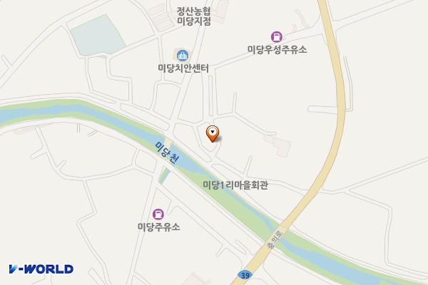 미당시장 위치 지도 — 충청남도 청양군 장평면 미당큰길 50-21