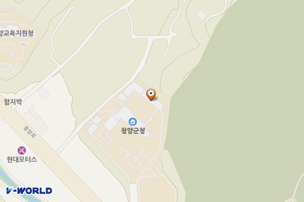 청양군청 본관4층 위치 지도 — 충청남도 청양군 청양읍 문화예술로 222