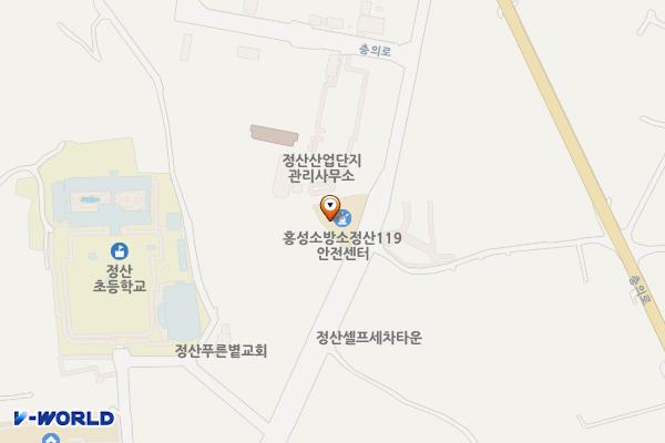 정산119안전센터 화장실 위치 지도 — 충청남도 청양군 정산면 서정4길 49, 정산119안전센터