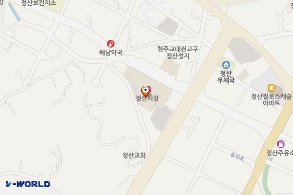 정산시장Ⅰ 위치 지도 — 충청남도 청양군 정산면 정현길 54