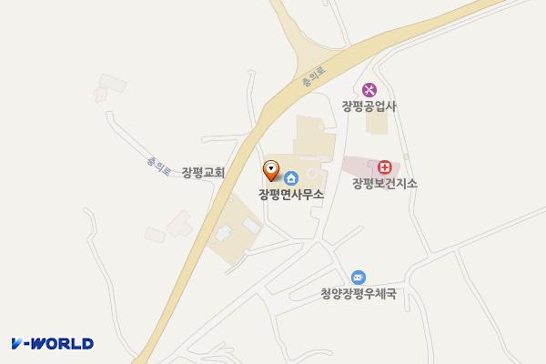 장평면사무소 위치 지도 — 충청남도 청양군 장평면 닭우리고개길 35