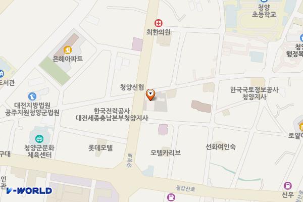 청양시외버스터미널 위치 지도 — 충청남도 청양군 청양읍 중앙로 142