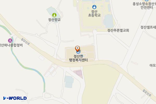 정산면사무소 위치 지도 — 충청남도 청양군 정산면 칠갑산로 1857, 정산면사무소