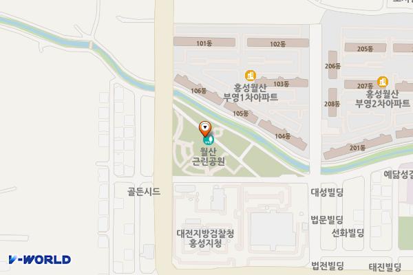 부영공원(월산근린공원) 위치 지도 — 충청남도 홍성군 홍성읍 월산로50번길 40