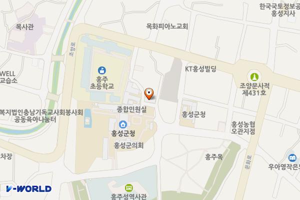 홍성군청 별관1동 1층 위치 지도 — 충청남도 홍성군 홍성읍 아문길 27