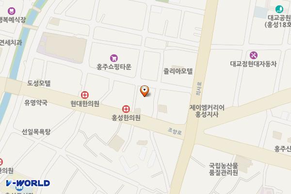 재건축상가A동 1층 공중화장실 위치 지도 — 충청남도 홍성읍 홍성읍 의사로43번길 9