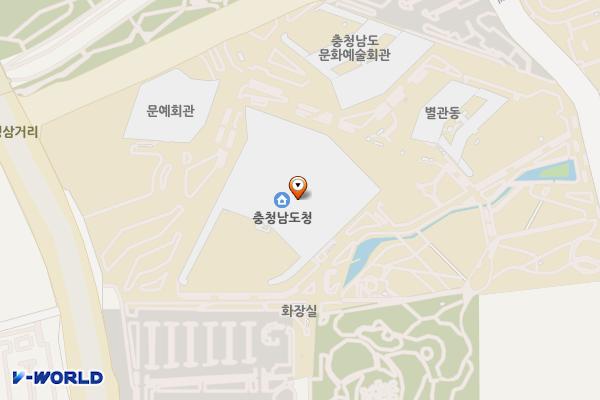 충남도청 남문화장실 위치 지도 — 충청남도 홍성군 홍북읍 충남대로 21
