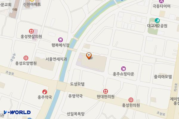 옥외주차장 공중화장실 위치 지도 — 충청남도 홍성읍 홍성읍 홍성천길 242