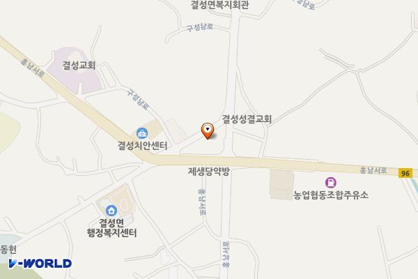 결성면 오거리 휴게광장 공중화장실 위치 지도 — 충청남도 홍성군 구성남로 8