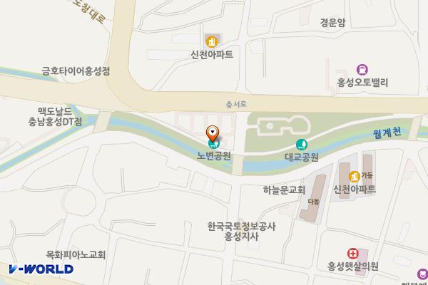 대교공원 위치 지도 — 충청남도 홍성군 홍성읍 문화로 191