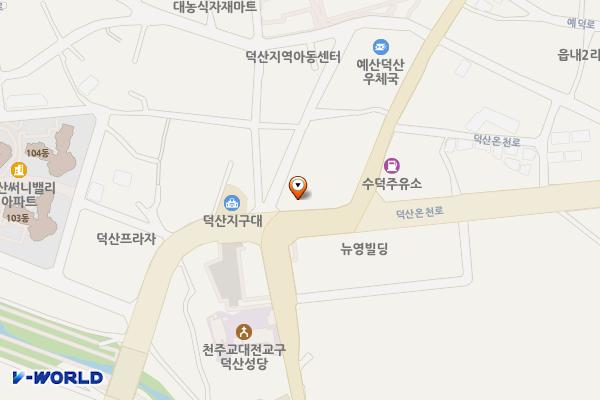 덕산시장 공중화장실 위치 지도 — 충청남도 예산군 덕산면 덕산온천로 433