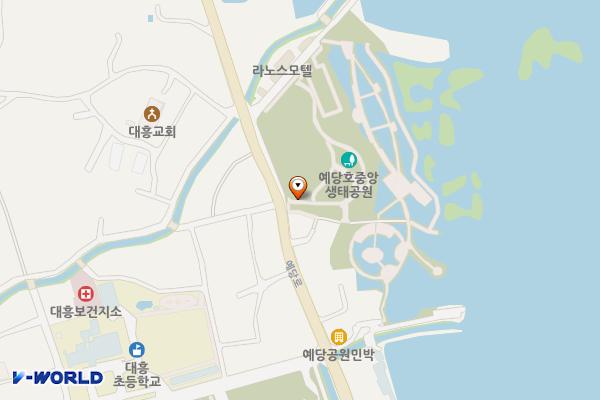 옛고을마당 공중화장실 위치 지도 — 충청남도 예산군 대흥면 동서리 185-3