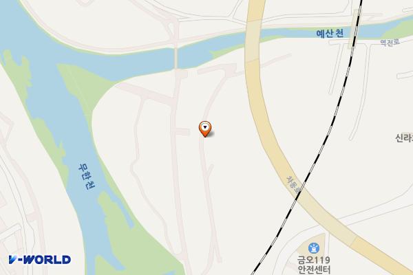 무한천 둔치공원 화장실(3) 위치 지도 — 충청남도 예산군 예산읍 원평동길 12-30, 무한천둔치공원화장실(3)