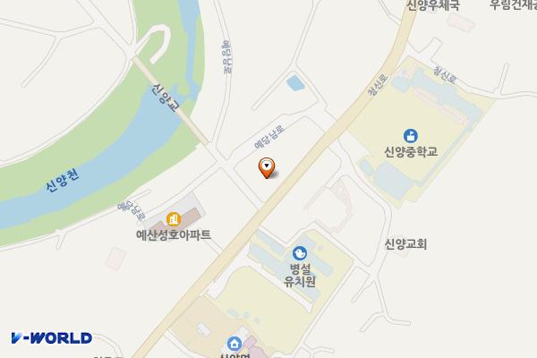 신양 버스정류장 공중화장실 위치 지도 — 충청남도 예산군 신양면 청신로 385
