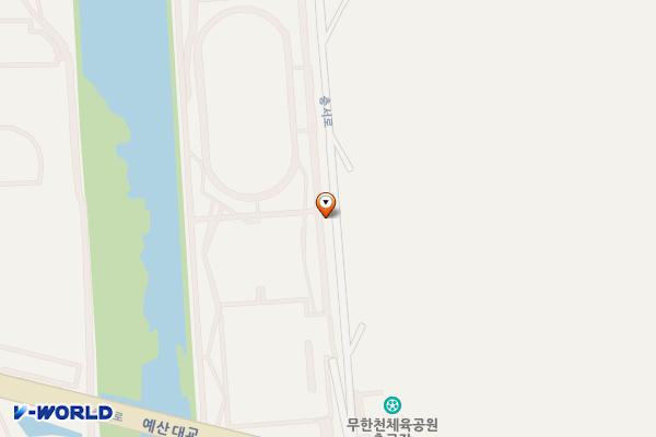 무한천 둔치공원 화장실(1) 위치 지도 — 충청남도 예산군 예산읍 충서로 815-23
