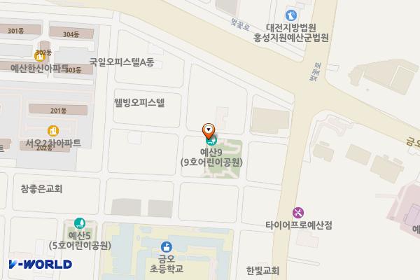 천사어린이집앞공원 위치 지도 — 충청남도 예산군 예산읍 벚꽃로127번길 11