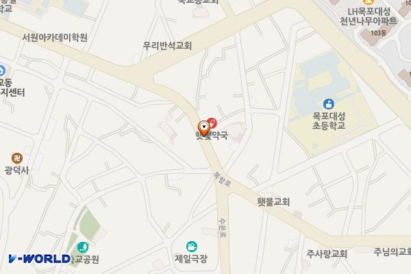 순천당약국~죽교파출소간 위치 지도 — 전남광주통합특별시 목포시 죽교동 573-2