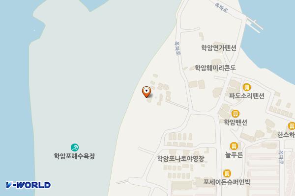 학암포 분점도 위치 지도 — 충청남도 태안군 원북면 옥파로 1163-27, 공중화장실