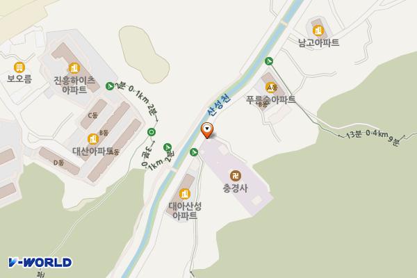 충경사 화장실 위치 지도 — 전북특별자치도 전주시 완산구 남고산성1길 31