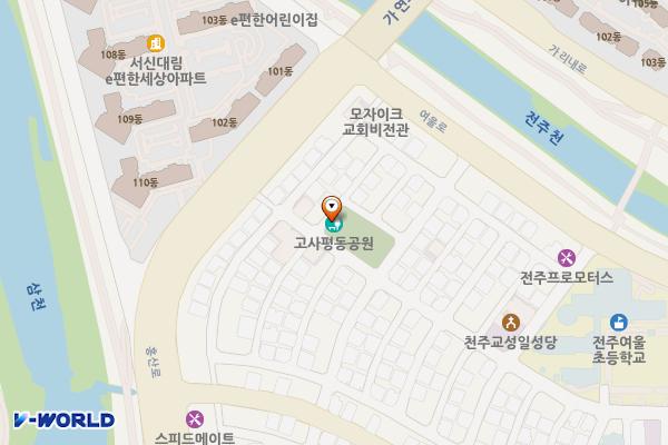 고사평동 위치 지도 — 전북특별자치도 전주시 완산구 고사평7길 20