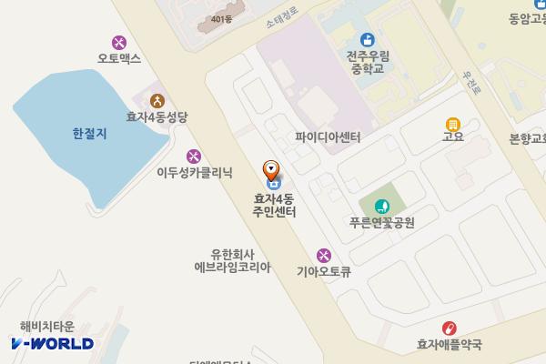 효자4동주민센터 화장실 위치 지도 — 전북특별자치도 전주시 완산구 천잠로 186