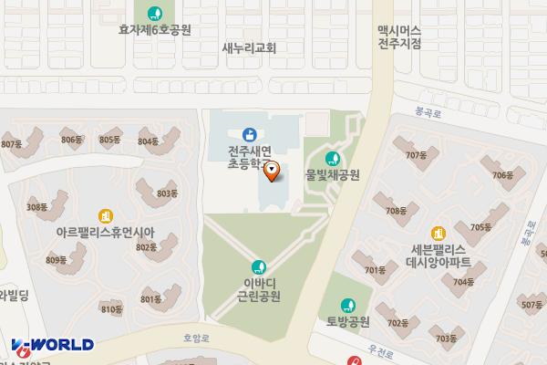 효자도서관 화장실 위치 지도 — 전북특별자치도 전주시 완산구 우전로 181