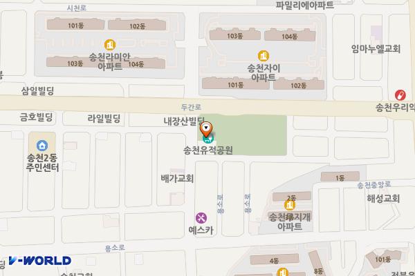 송천유적공원 위치 지도 — 전북특별자치도 전주시 덕진구 두간5길5