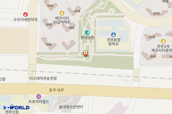 붓내공원 위치 지도 — 전북특별자치도 전주시 덕진구 세병로54-27