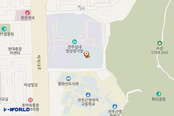 빙상경기장 위치 지도 — 전북특별자치도 전주시 완산구 백제대로 310