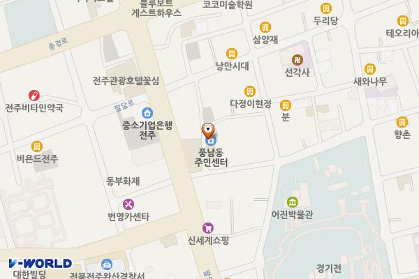 풍남동주민센터 화장실 위치 지도 — 전북특별자치도 전주시 완산구 어진길 122-12