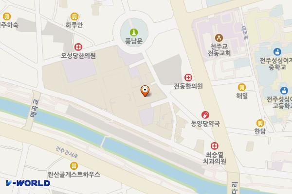 남부시장(8동) 공중화장실 위치 지도 — 전북특별자치도 전주시 완산구 풍남문1길 9-6