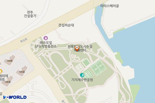수질복원센터 위치 지도 — 전북특별자치도 전주시 덕진구 중동로 150