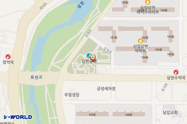 강변공원 위치 지도 — 전북특별자치도 전주시 완산구 강변로 96-14
